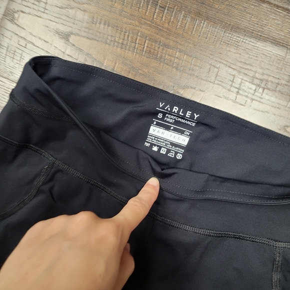 Varley Vartech Perforated Mesh Panel Workout Leggings Black Size S - Picture 3 of 5